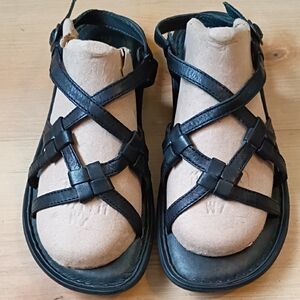 Born Black Leather Strap Sandal